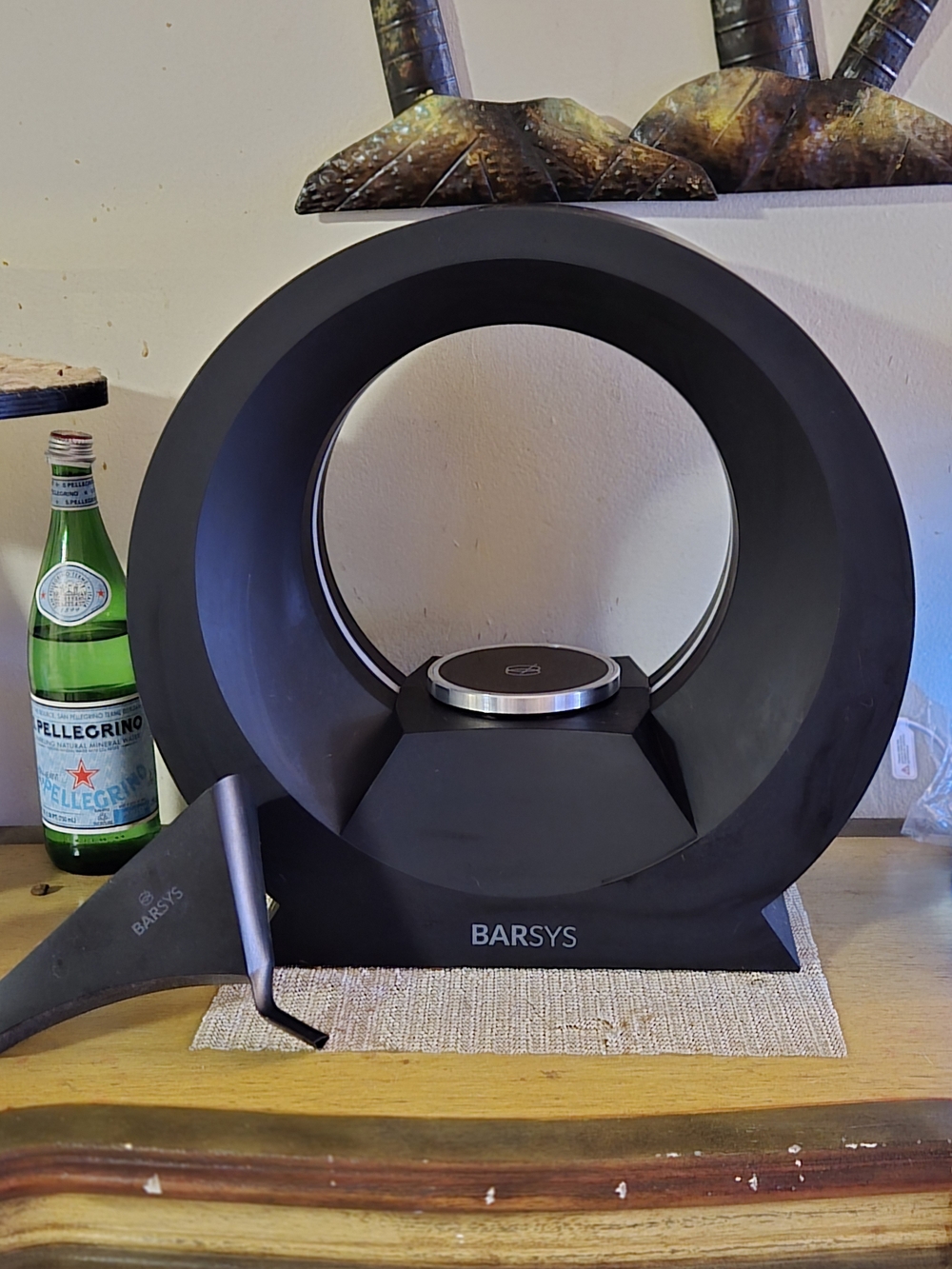 Barsys Black Circular Cocktail Dispenser - Modern Home Bar System